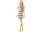 Mattel Barbie modelka proužkované šaty s Volány 29 cm 2
