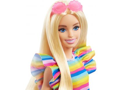 Mattel Barbie modelka proužkované šaty s Volány 29 cm