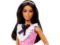 Mattel Barbie modelka růžové kostkované šaty 3