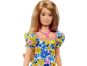 Mattel Barbie modelka šaty s modrými a žlutými květinami 4