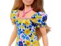 Mattel Barbie modelka šaty s modrými a žlutými květinami 5