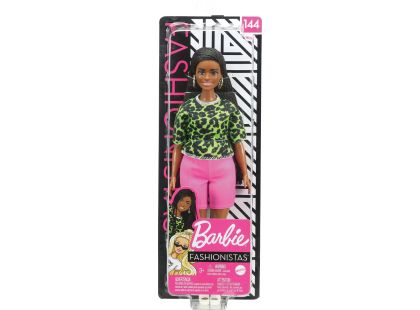 Mattel Barbie modelka tričko s neonovým leopardím vzorem a růžovými