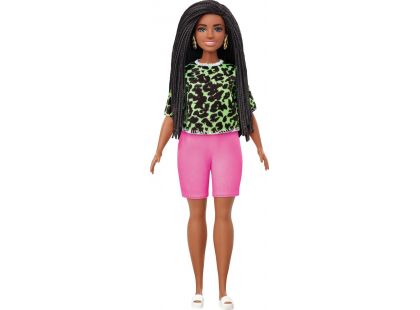 Mattel Barbie modelka tričko s neonovým leopardím vzorem a růžovými