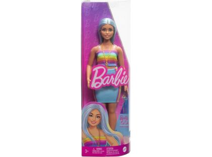 Mattel Barbie modelka tyrkysová sukně a top s duhou