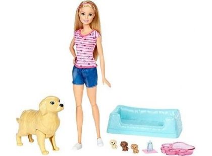 Mattel Barbie narození štěňátek Blond vlasy