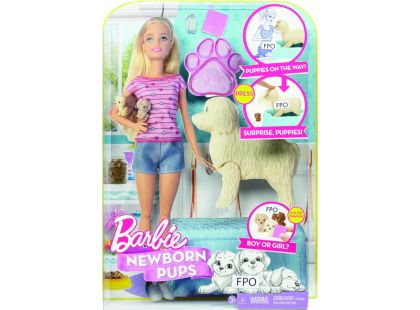 Mattel Barbie narození štěňátek Blond vlasy