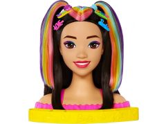 Mattel Barbie neonově duhová česací hlava černovláska