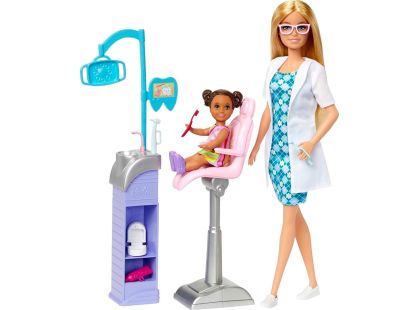 Mattel Barbie povolání herní set s panenkou zubařka blondýnka - Poškozený obal