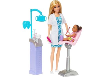 Mattel Barbie povolání herní set s panenkou zubařka blondýnka - Poškozený obal