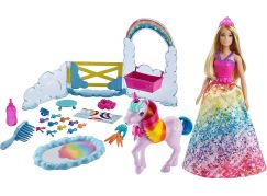 Mattel Barbie princezna a duhový jednorožec herní set
