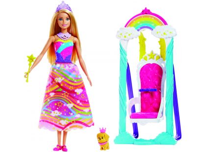 Mattel Barbie Princezna s duhovou houpačkou