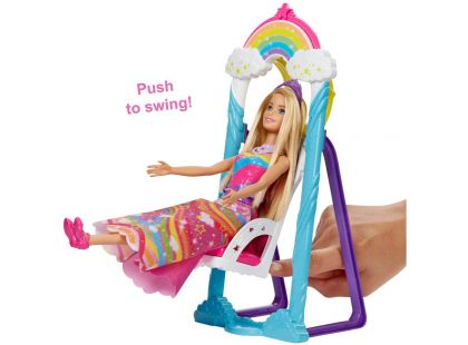 Mattel Barbie Princezna s duhovou houpačkou