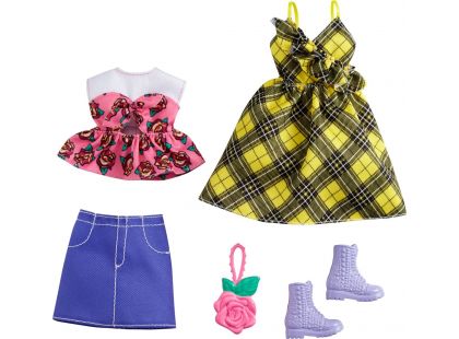 Mattel Barbie Sada oblečení 30 cm - šaty s hvězdným potiskem GRC83