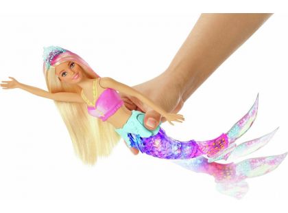 Mattel Barbie svítící mořská panna s pohyblivým ocasem běloška - Poškozený obal