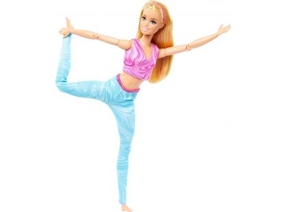 Mattel Barbie v pohybu - blondýnka v modrých legínách