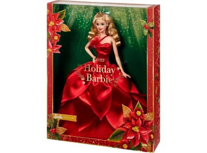 Mattel Barbie Vánoční panenka blondýnka HBY03