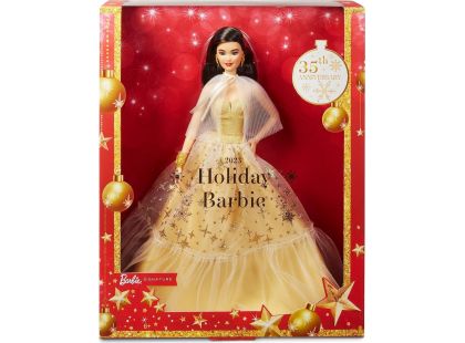 Mattel Barbie Vánoční panenka černovláska 2023