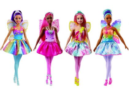 Mattel Barbie Víla černoška růžové vlasy