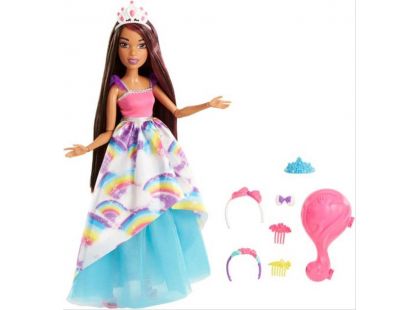 Mattel Barbie Vysoká dlouhovlasá brunetka Princezna Dreamtopia