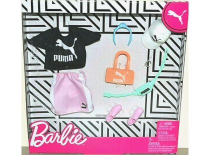 Mattel Barbie značkové oblečky a doplňky černé triko PUMA