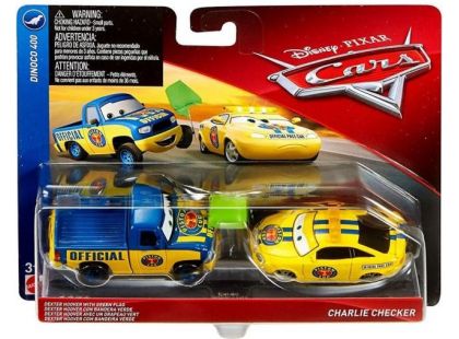 Mattel Cars 3 auta 2 ks Dexter Hoover with Green Flag a Charlie Checker