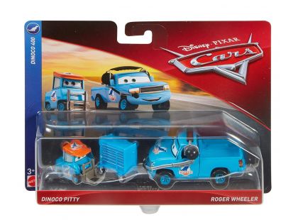 Mattel Cars 3 auta 2 ks Dinoco Pitty a Roger Wheeler