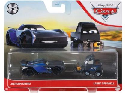 Mattel Cars 3 auta 2 ks Jackson Storm a Laura Spinwell