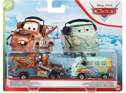 Mattel Cars 3 auta 2 ks Race Team Mater a Headset