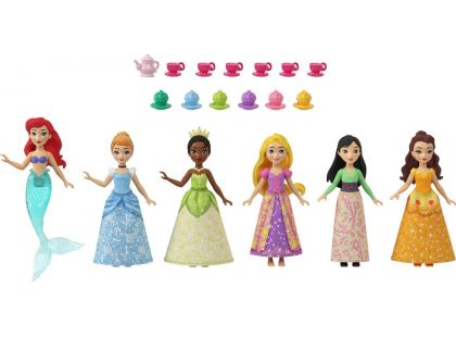 Mattel Disney Princess sada 6 ks malých panenek Na čajovém dýchánku
