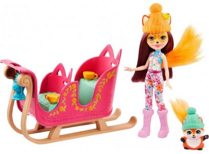 Mattel Enchantimals herní set na saních s liškou
