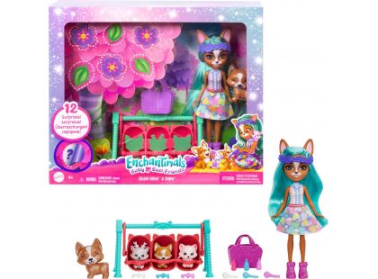 Mattel Enchantimals panenka a miminka Crizia Corgiová 15 cm