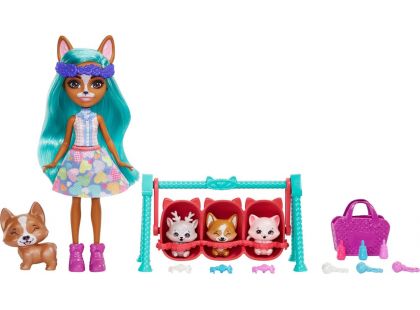 Mattel Enchantimals panenka a miminka Crizia Corgiová 15 cm