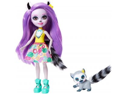 Mattel Enchantimals panenka a zvířátko Larissa Lemur a Ringlet