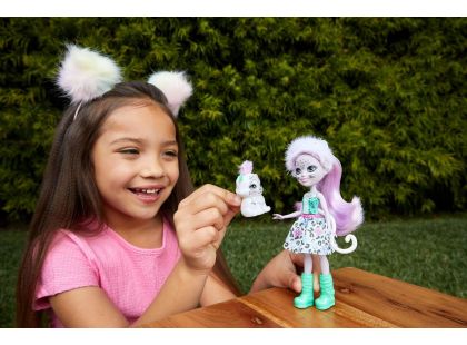 Mattel Enchantimals panenka a zvířátko Sybil Snow Leopard a Flake