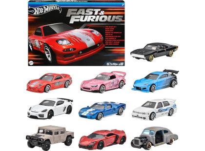 Mattel Hot Wheels 10 ks tematický angličák Rychle a zběsile HVX27