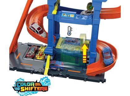 Mattel Hot Wheels City Color shifters automyčka s otočným tunelem - Poškozený obal