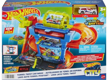 Mattel Hot Wheels City Color shifters automyčka s otočným tunelem