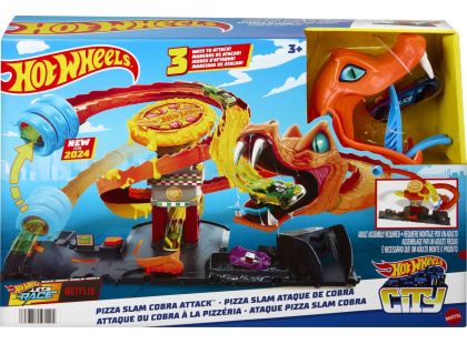 Mattel Hot Wheels City hladová kobra útočí na pizzerku - Poškozený obal