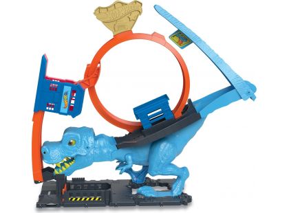 Mattel Hot Wheels City smyčka se žravým T-Rexem 92 cm