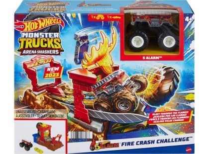 Mattel Hot Wheels Monster trucks aréna závodní výzva herní set Fire Crash Challenge