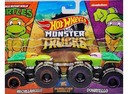 Mattel Hot Wheels Monster trucks demoliční duo Michelangelo a Donatello