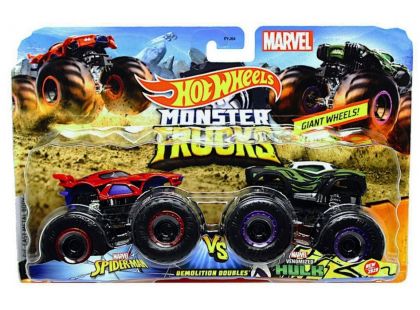 Mattel Hot Wheels Monster trucks demoliční duo Spiderman VS Venomized Hulk