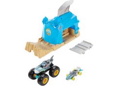 Mattel Hot Wheels monster trucks závodní herní set modrý