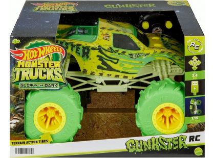 Mattel Hot Wheels RC Monster trucks Gunkster svítící ve tmě 1 : 15