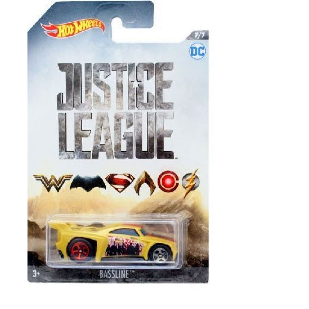 Mattel Hot Wheels tématické auto Justice League Bassline