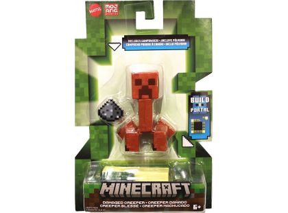Mattel Minecraft 8 cm figurka Build a Portal Damaged Creeper