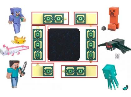 Mattel Minecraft 8 cm figurka Build a Portal Axolotls