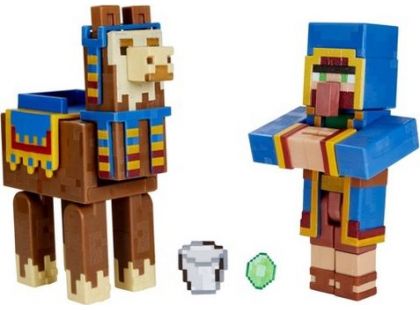 Mattel Minecraft 8 cm figurka dvojbalení Llama a Wandering Trader