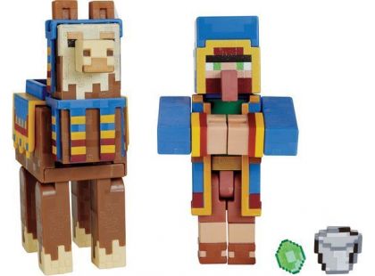 Mattel Minecraft 8 cm figurka dvojbalení Llama a Wandering Trader