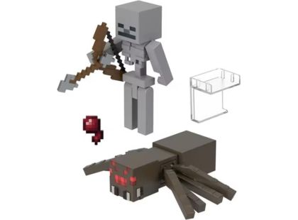 Mattel Minecraft 8 cm figurka dvojbalení Skeleton and Spider Jockey - Poškozený obal